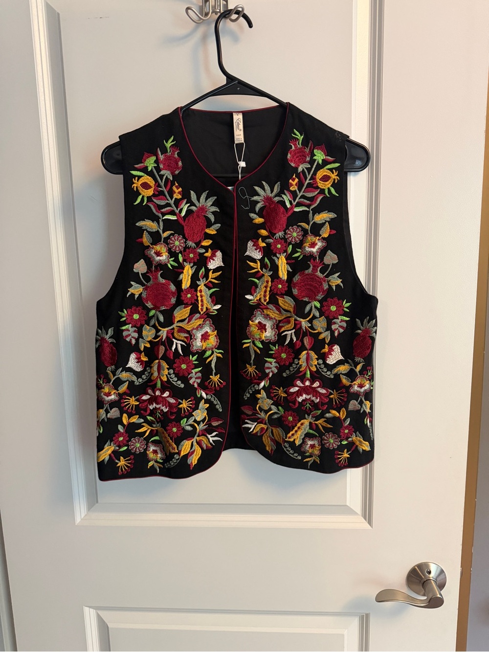 Ethnic PK size small Embroidered Black Floral Vest - Women's Vest Coat and shirt